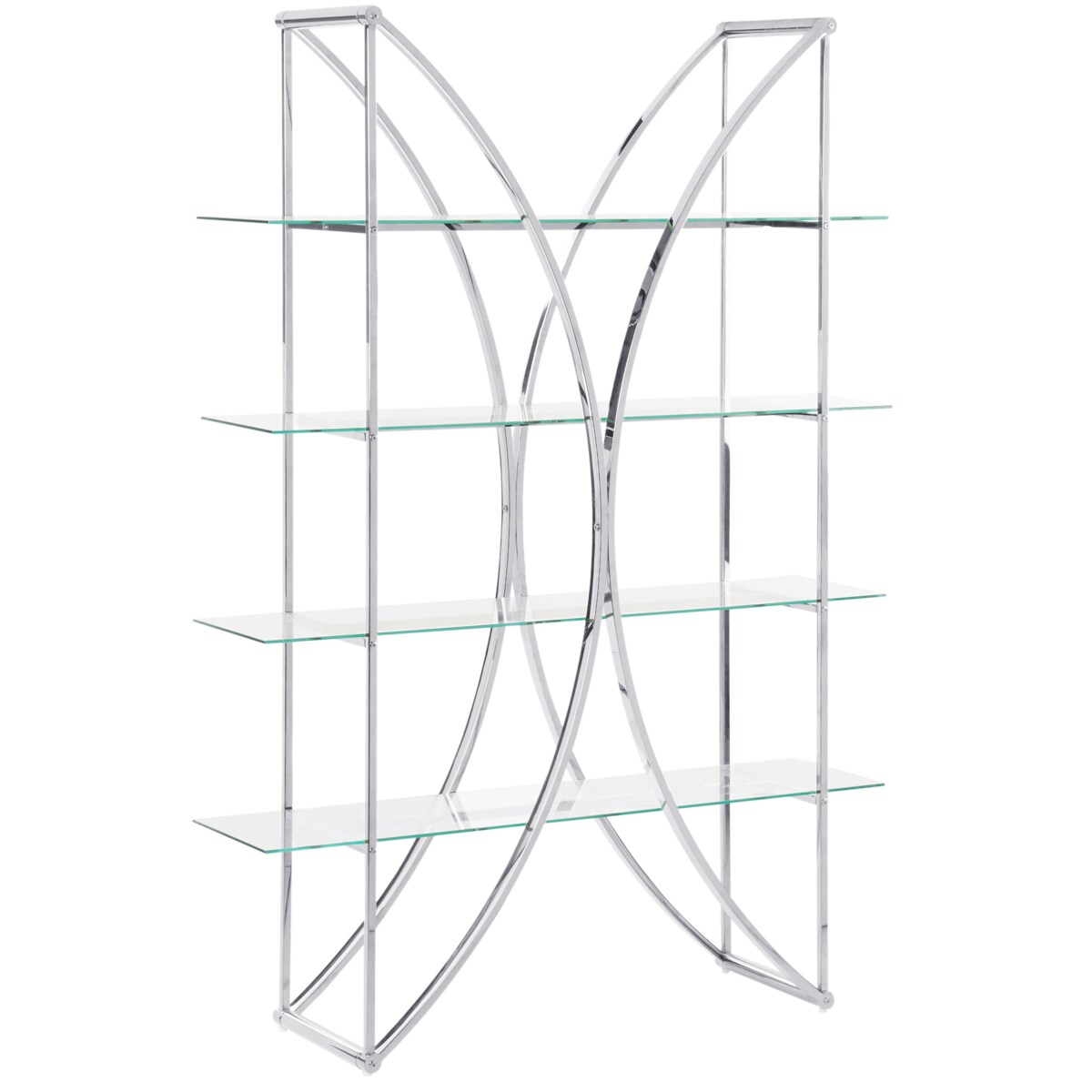 Regał metalowy 4 półki srebrny HOLLOW