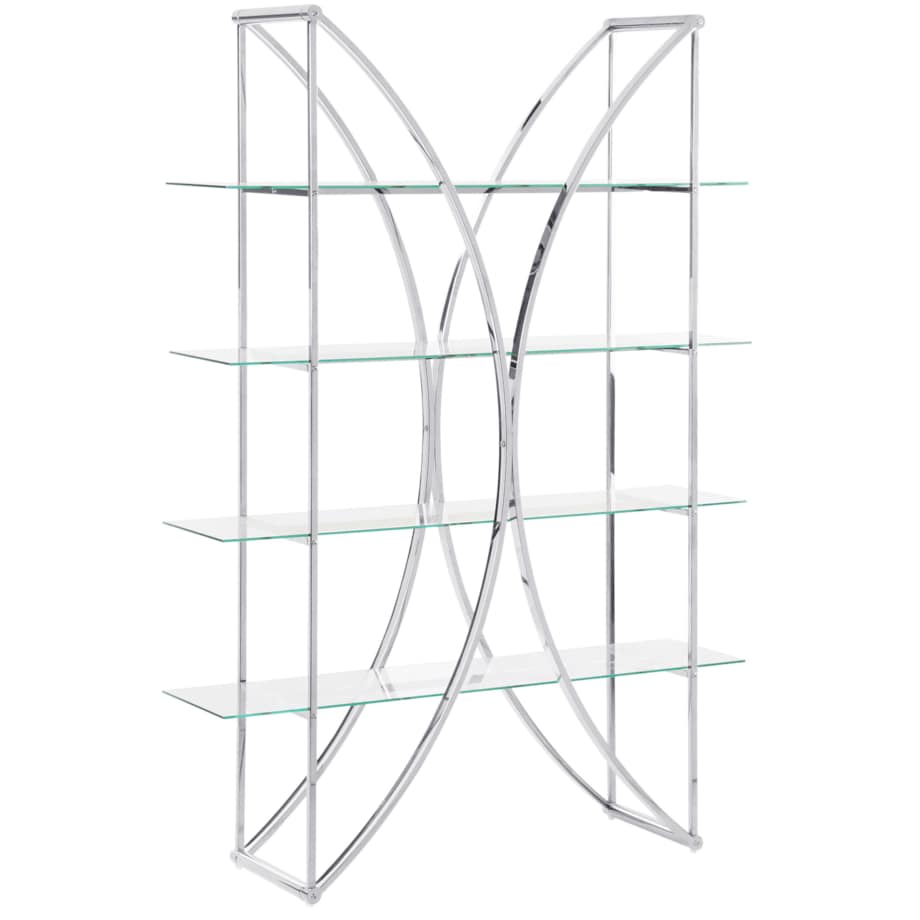 Regał metalowy 4 półki srebrny HOLLOW