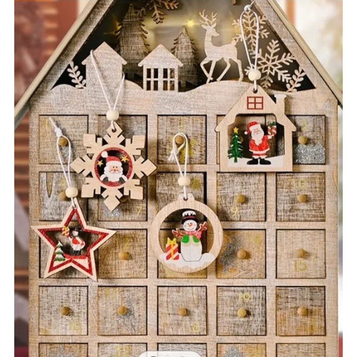 Bombki Na Choinkę Drewniane Ozdoba Stroik 12Szt