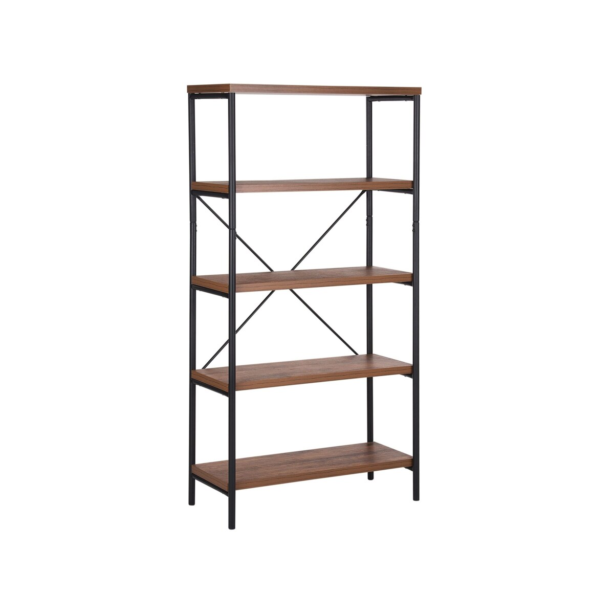 Regał 4 półki ciemne drewno BRISBANE