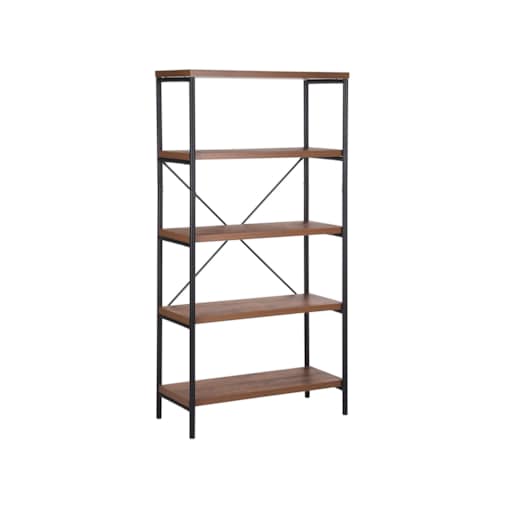 Regał 4 półki ciemne drewno BRISBANE