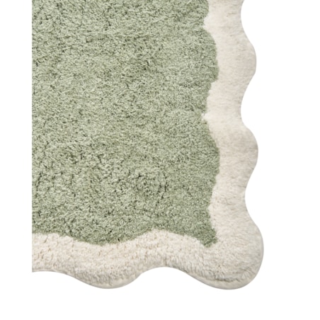 Dywanik łazienkowy NANGAL Zielony 60 x 90 cm Bawełna