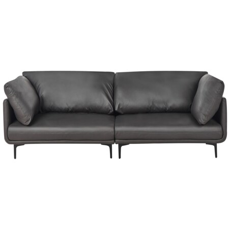 Sofa 3-osobowa ekoskóra czarna REVSNES