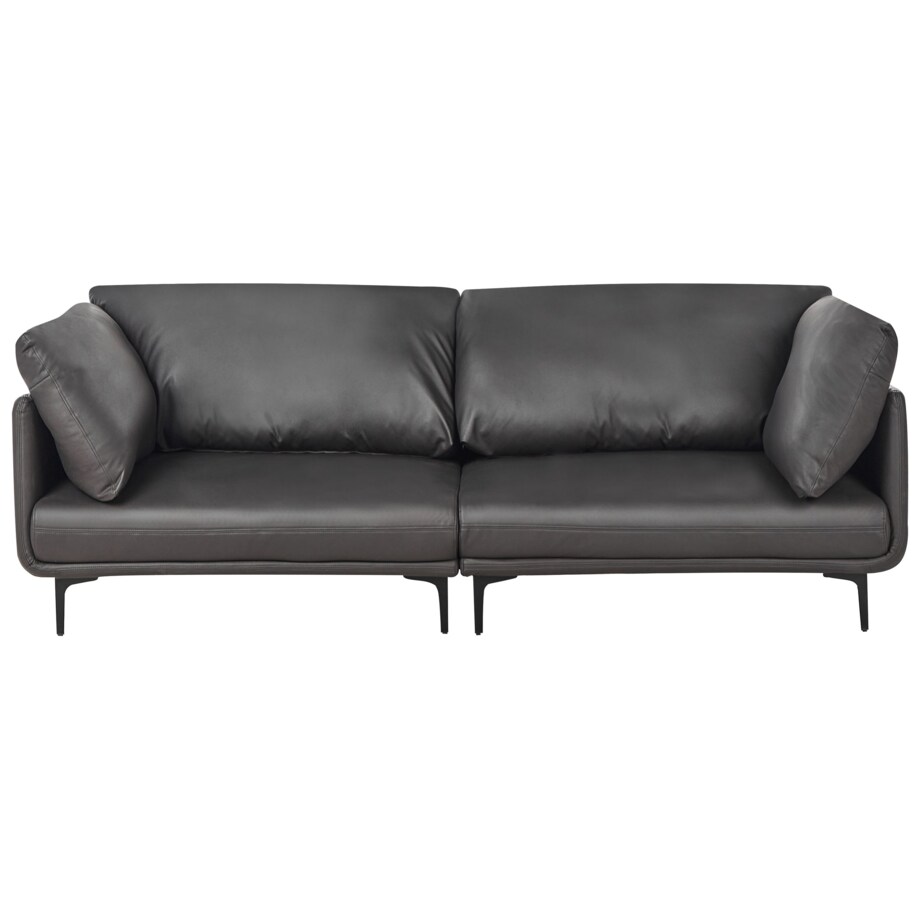 Sofa 3-osobowa ekoskóra czarna REVSNES