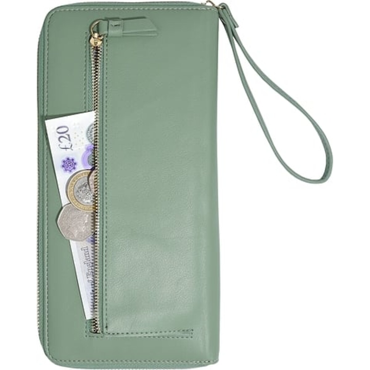 Etui na paszport i karty Stackers Wave kremowo-zielone