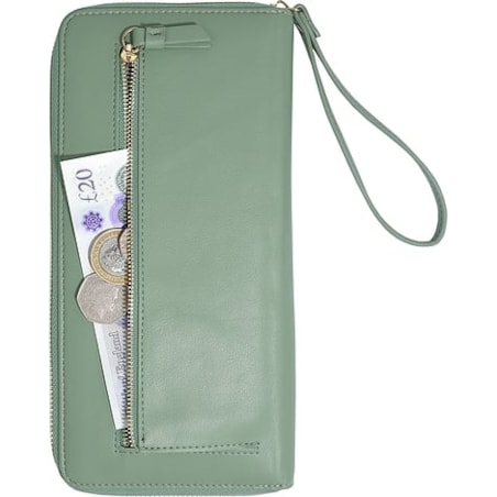 Etui na paszport i karty Stackers Wave kremowo-zielone