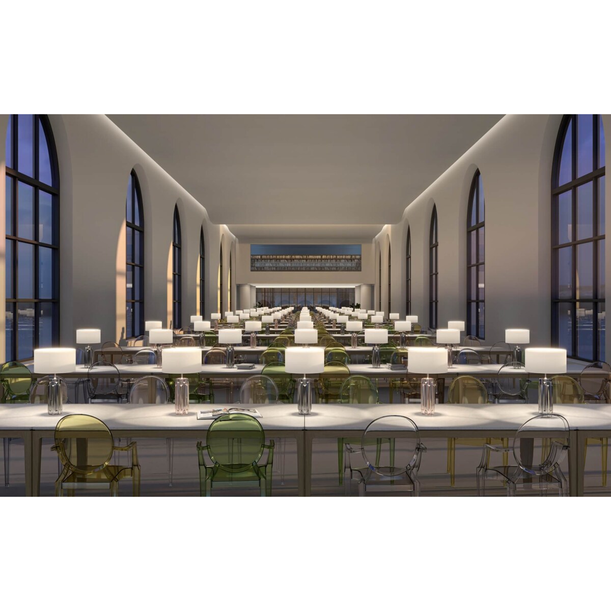 Lampa stołowa z abażurem Muse MOD304TL-01CH szklana biała