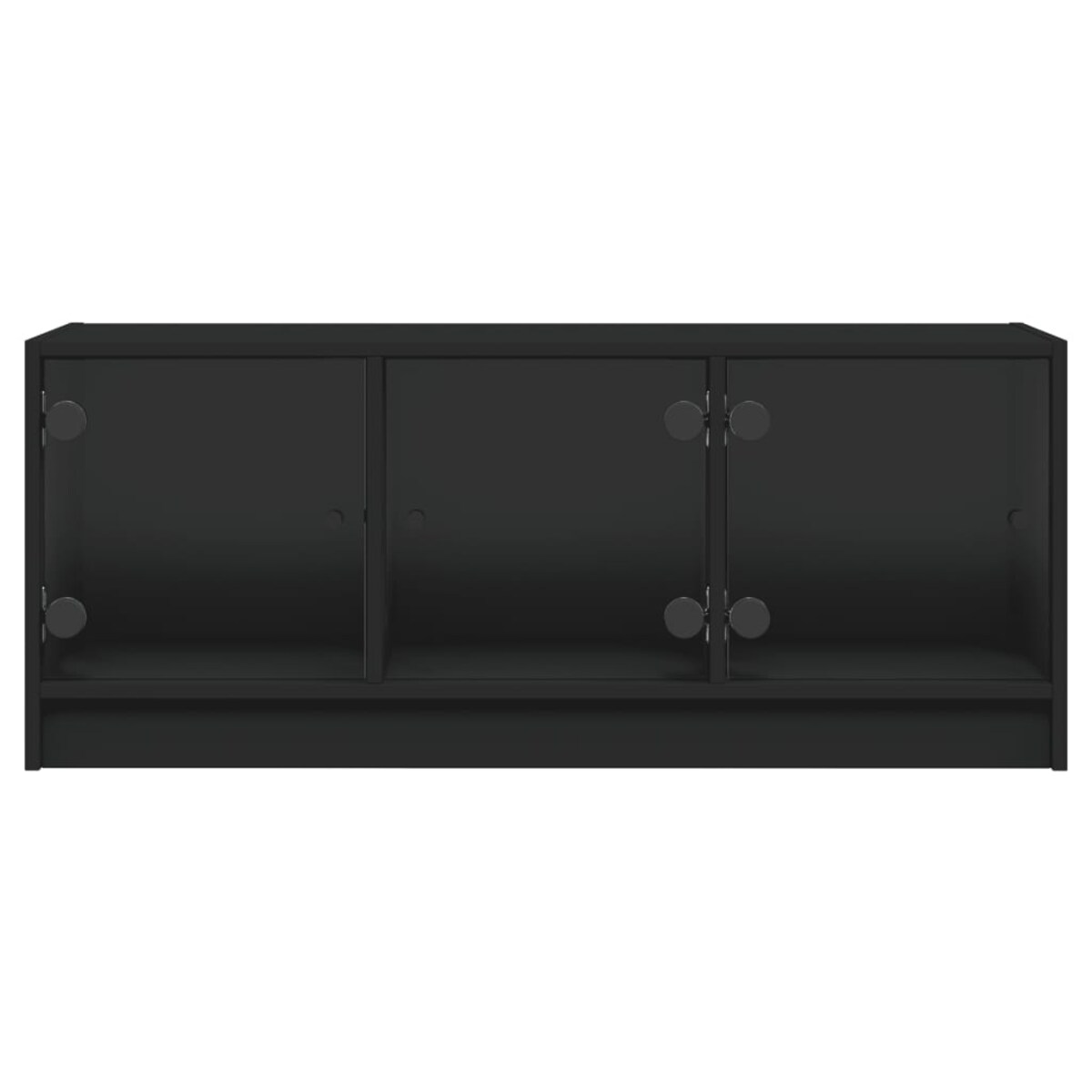 vidaXL Szafka TV ze szklanymi drzwiami, czarna, 102x37x42 cm