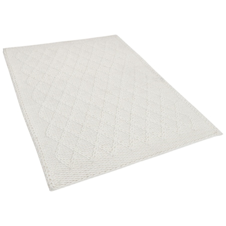 Dywan wełniany 60 x 90 cm złamana biel ERZIN