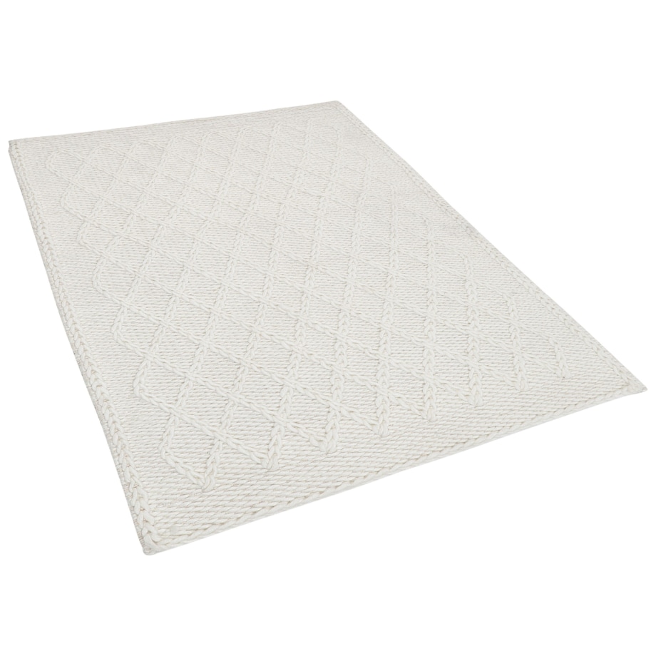 Dywan wełniany 60 x 90 cm złamana biel ERZIN