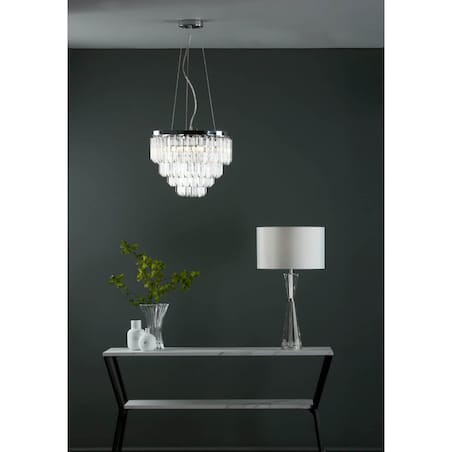 Żyrandol salonowy glamour Fame FAM0538 Dar Lighting metal szkło przezroczysty chrom