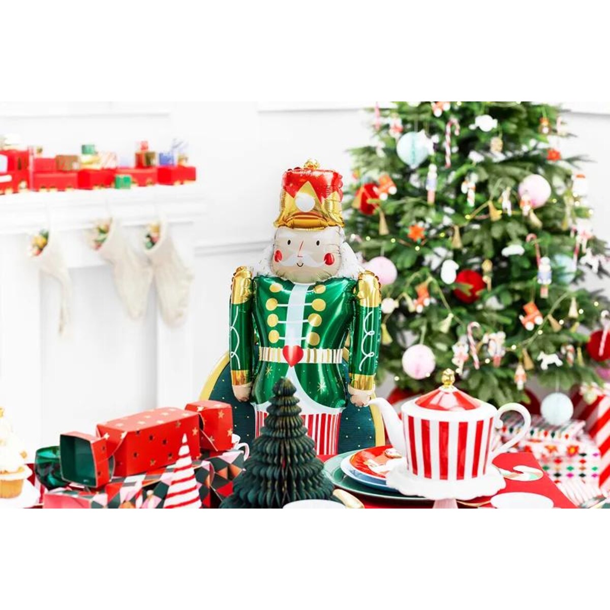 Stojący balon foliowy Dziadek do orzechów, 34x85cm, mix