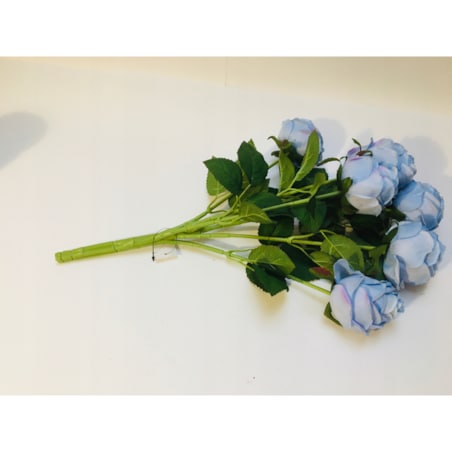 BUKIET DUŻY RÓŻA sztuczna NIEBIESKI LIŚCIE do wazonu flakonu święta pomnik