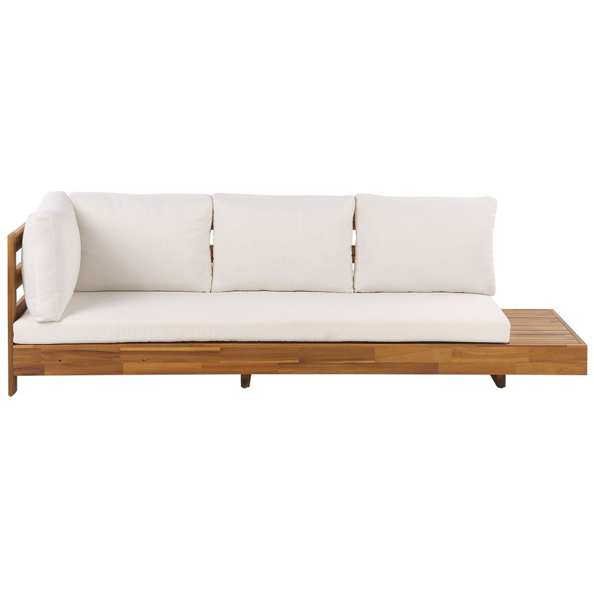 Zestaw ogrodowy drewno akacjowe 5-osobowy prawostronny złamana biel MARETTIMO