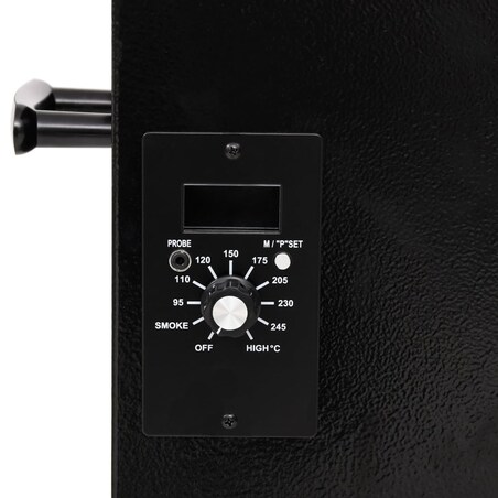 vidaXL Grill na pellet z kominem, czarny, 104 cm, żelazo