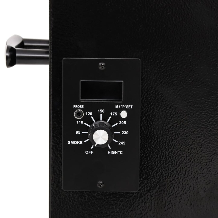 vidaXL Grill na pellet z kominem, czarny, 104 cm, żelazo