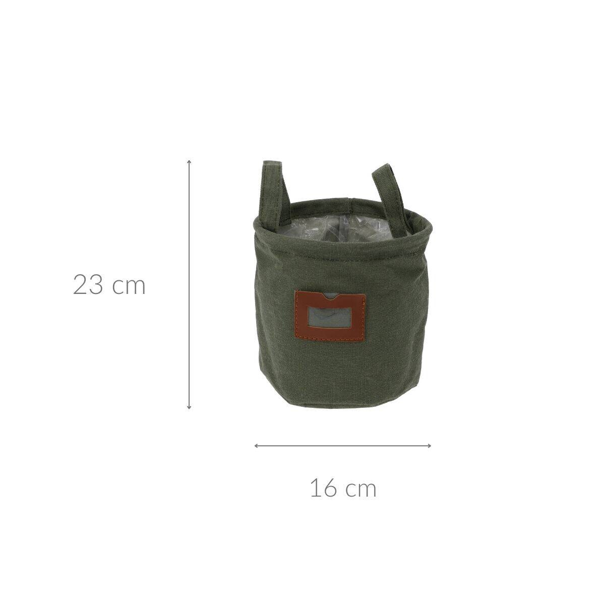 Kosz materiałowy z okienkiem oraz uchwytami, Ø 16 cm