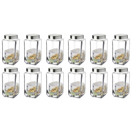 SŁOIK Pojemnik kuchenny SZKLANY Rubi 12 x 1 L do szuflad szafki na jedzenie