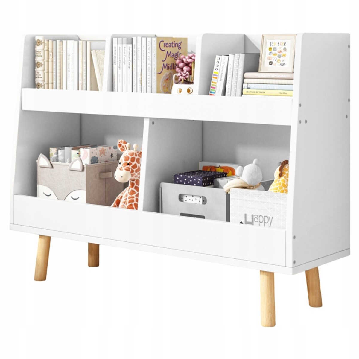 Regał Na Książki Gazety Dla Dzieci Szafka Zabawki Stojąca Biblioteczka 80cm