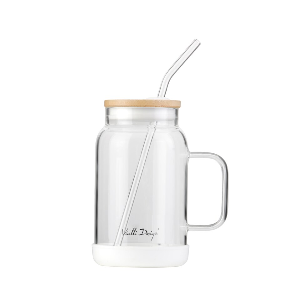 Słoik ze słomką 600 ml biały Fuori 29835