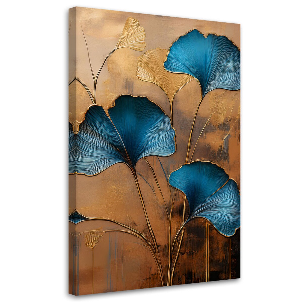 Obraz na płótnie do salonu sypialni kuchni Kwiaty Ginko Botanika Art Deco 70x100