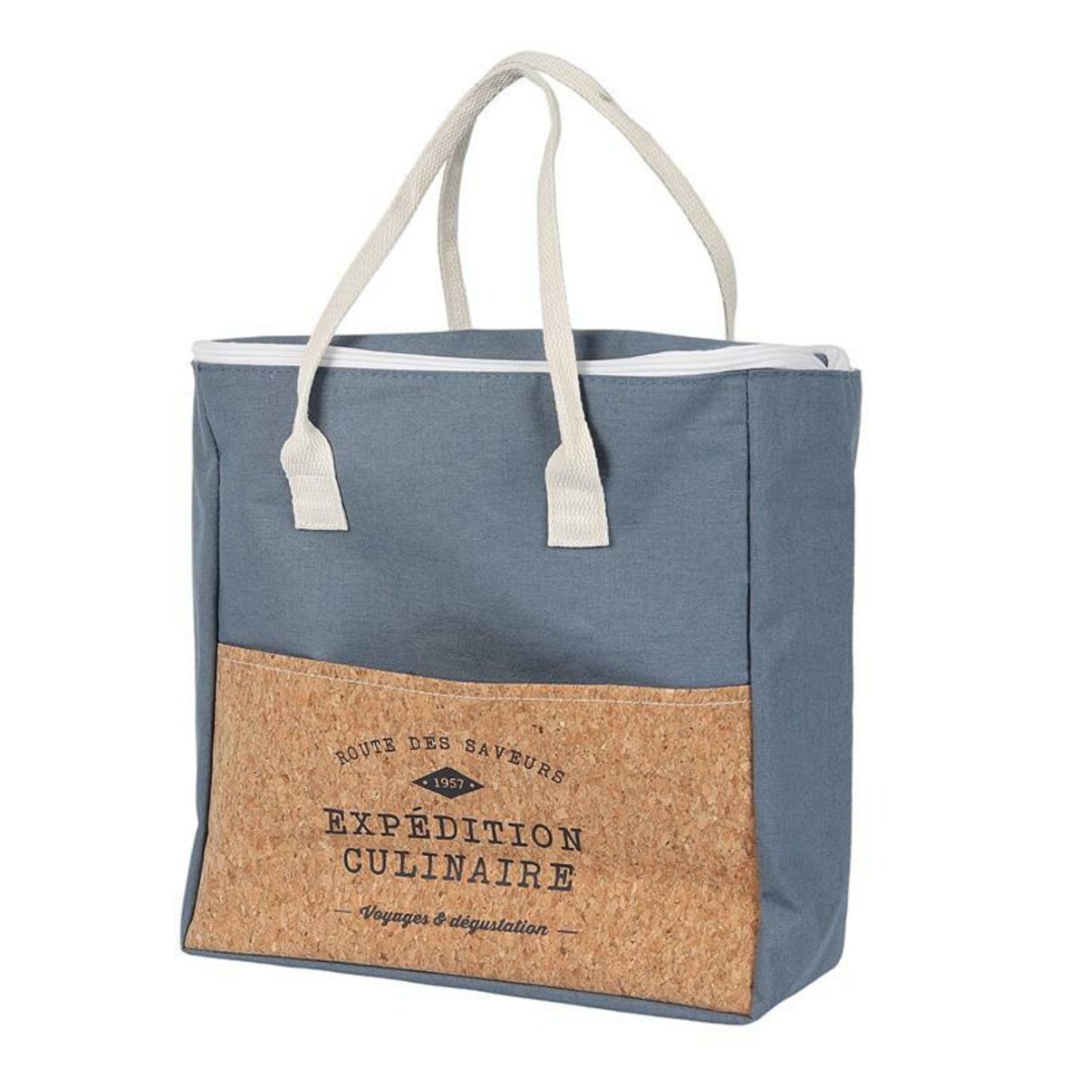 TORBA NA LUNCH Refreshing Cork 8L niebieska z korkiem