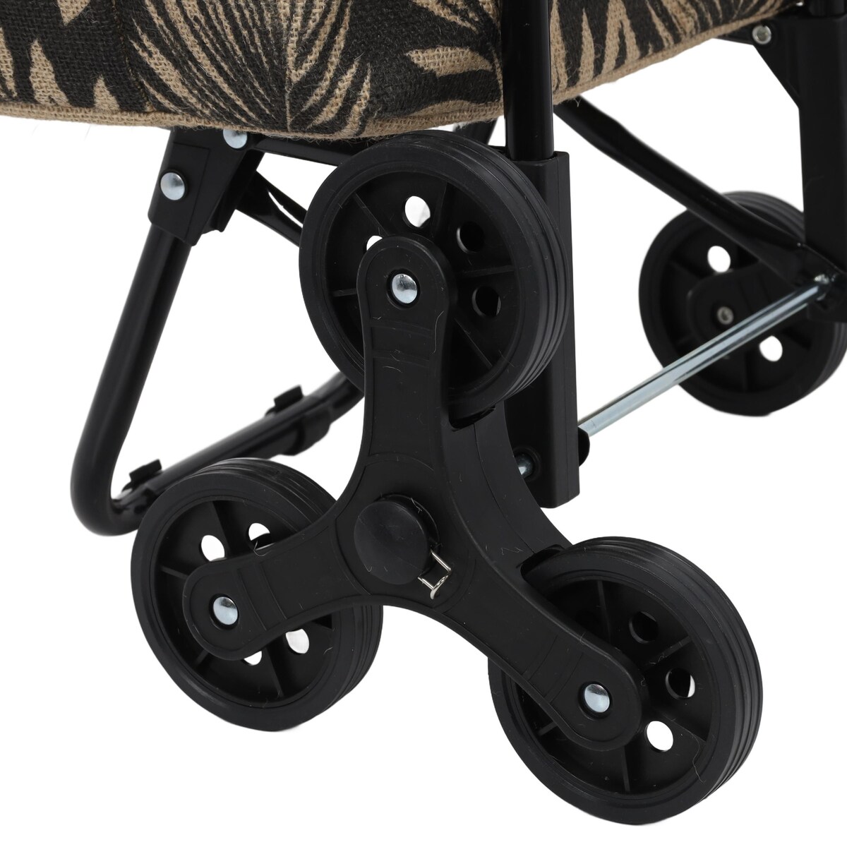 Wózek na zakupy na kółkach, jutowa torba, 33 l