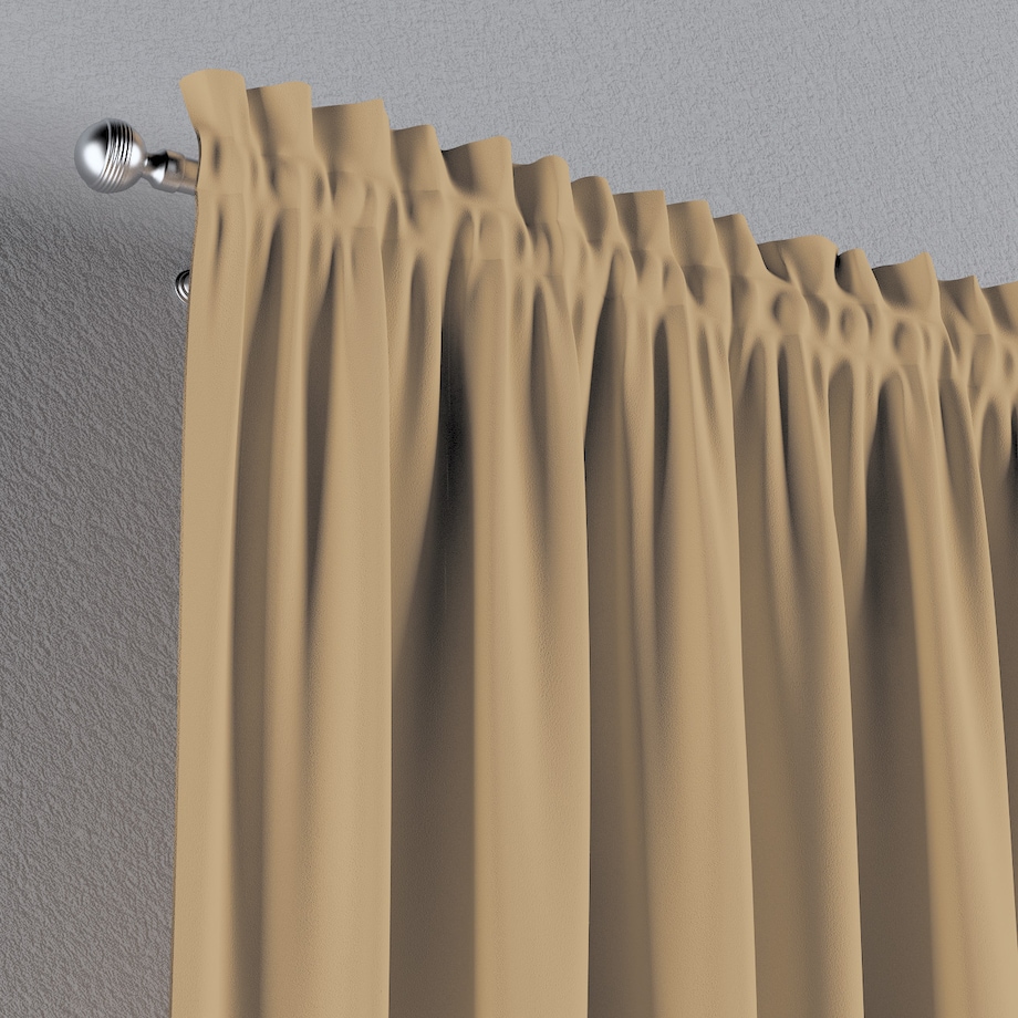 Zasłona na kanale z grzywką 1 szt. 130x260 złocisty beż