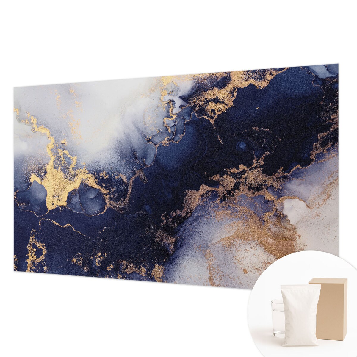 Fototapeta flizelinowa 416x254 cm - Granatowe fale, tapeta ścienna granatowa