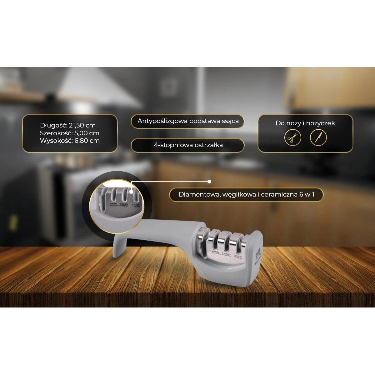 Shiori 撓 ostrzałka diamentowa do noży i nożyczek 6 w 1