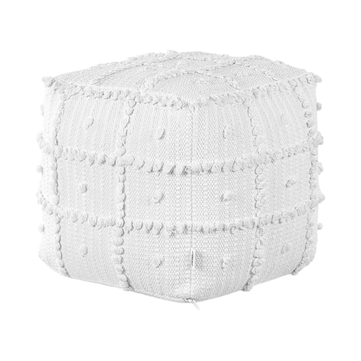 Puf bawełniany 40 x 40 x 40 cm biały HARNAI