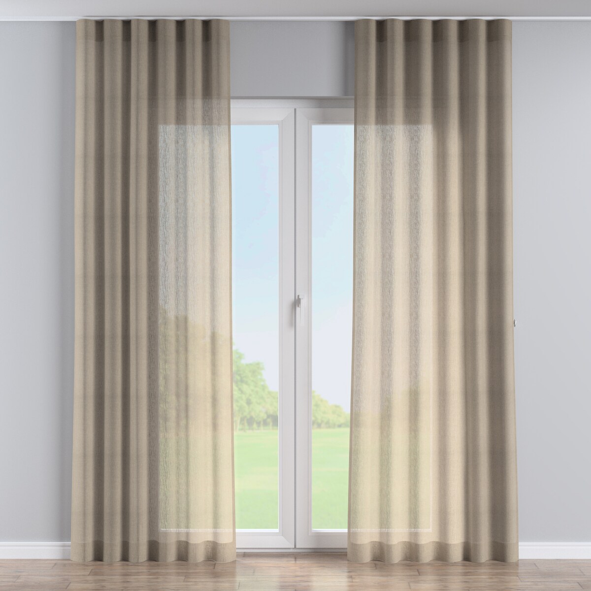 Zasłona na taśmie wave 130x260 beżowy