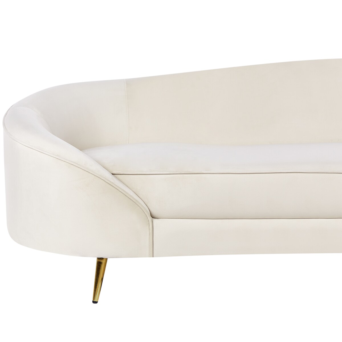 Sofa dla 2 osób SAVAR Welur Jasnobeżowy