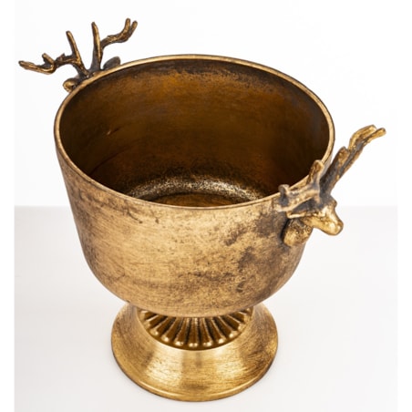 Osłonka metalowa złota 22,5x25x18 cm na podstawce ANTICO small