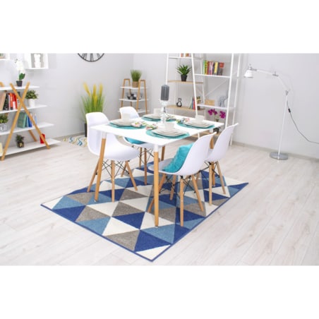 Zestaw Stół Do Jadalni Kuchni Salonu Biura Okrągły Todi 80 Cm Biały + 4 Krzesła Osaka Białe