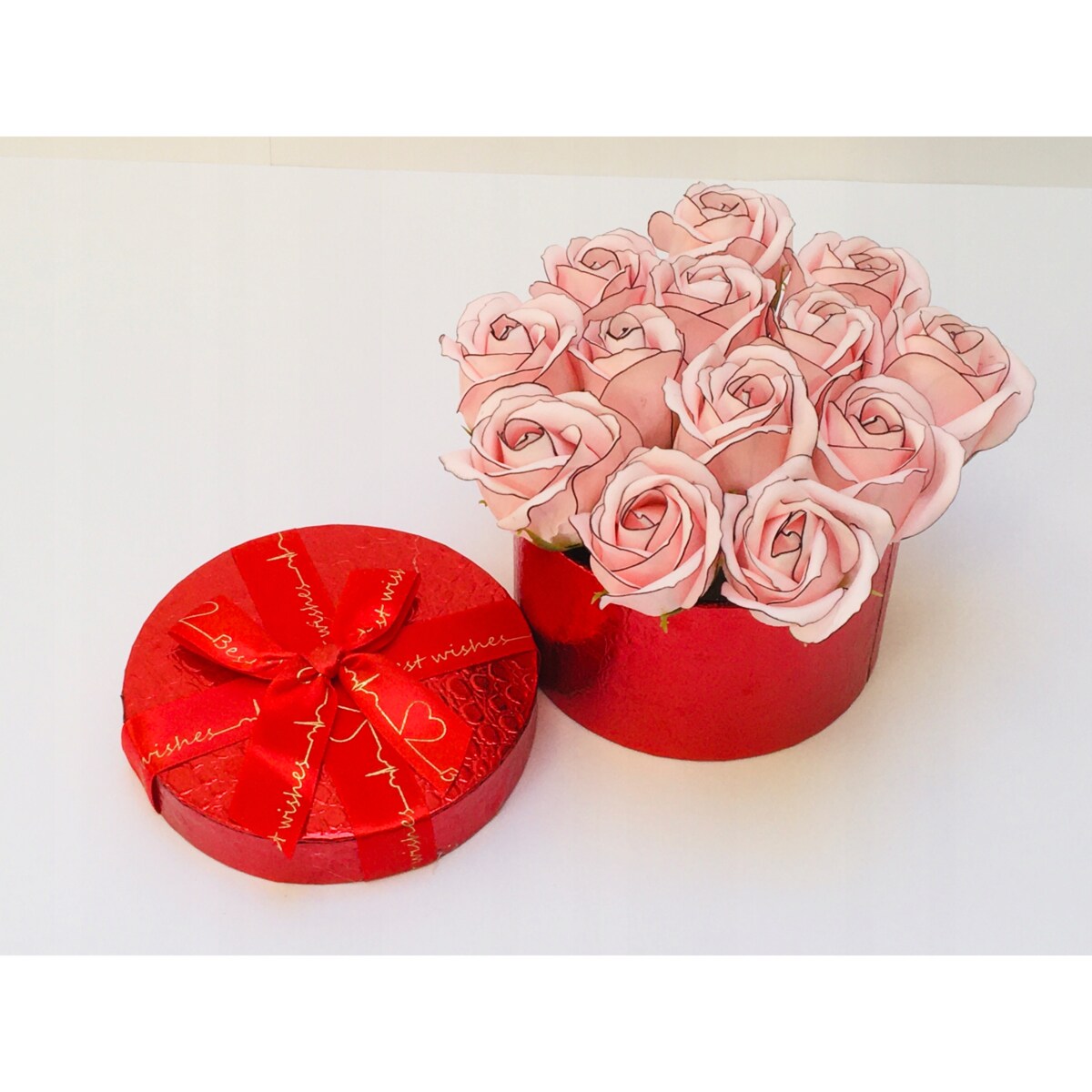 FLOWER BOX KWIATY MYDLANE w pudełku urodziny upominek powitanie przyjęcie