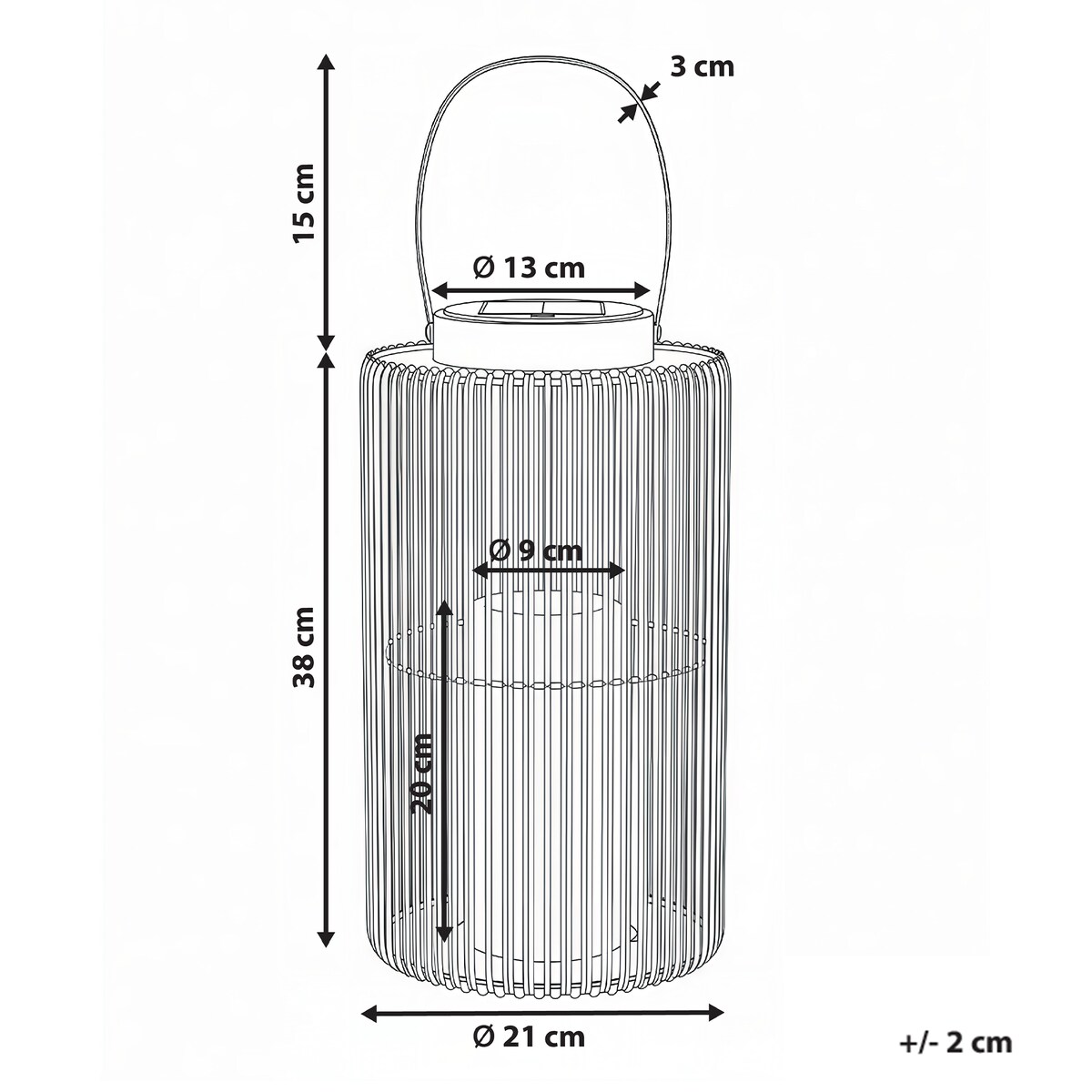 Lampion solarny MACHILI 53 cm Brązowy