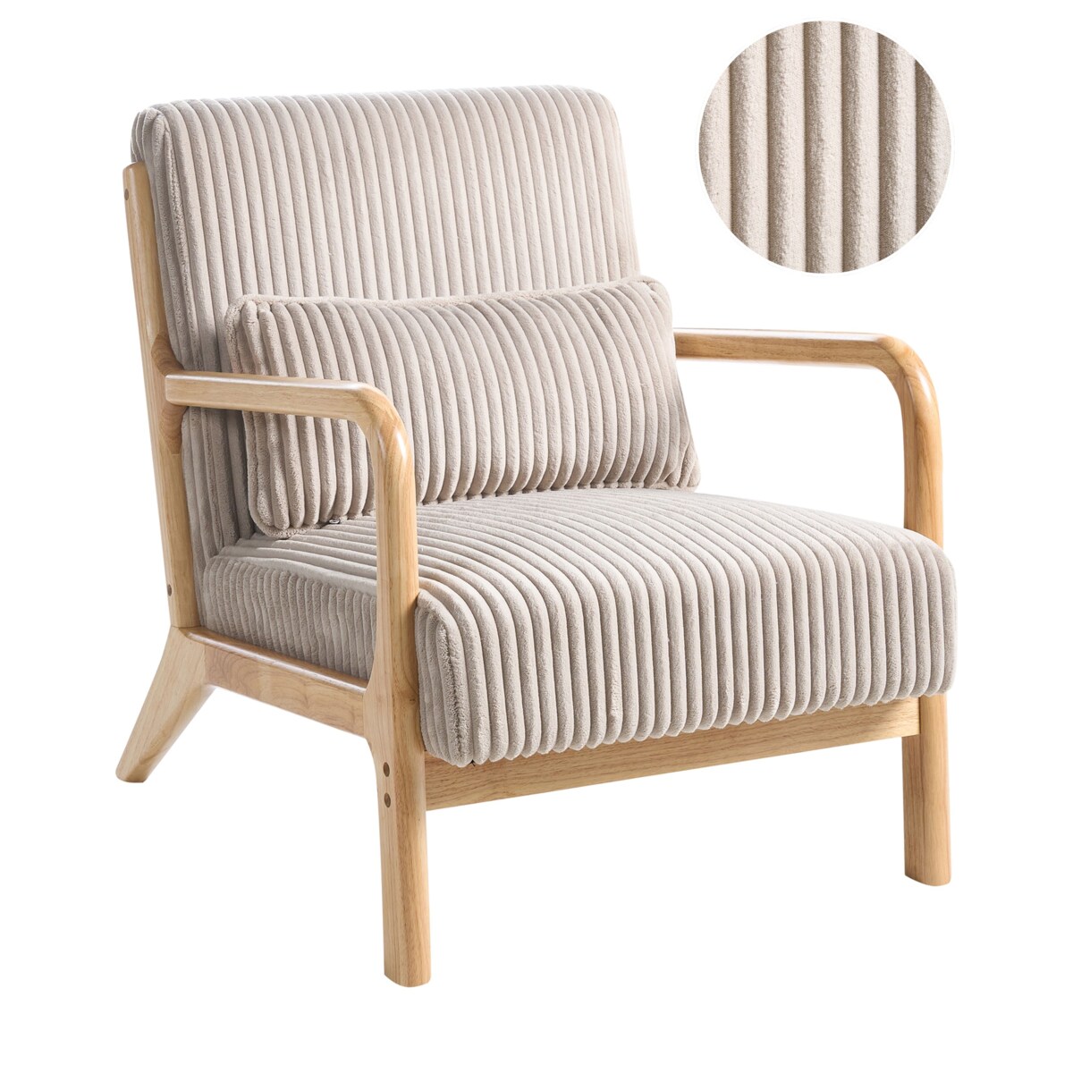 Fotel SORSELE Sztruks Beżowy