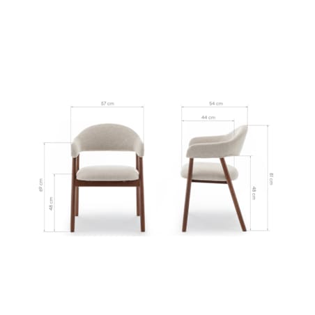 Krzesło tapicerowane YPSILA beżowe boucle 81x57x54 cm