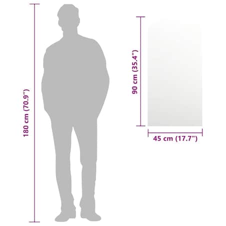 vidaXL Lustro, 90x45 cm, szklane