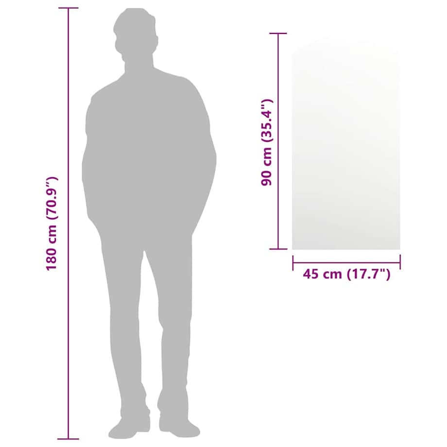 vidaXL Lustro, 90x45 cm, szklane