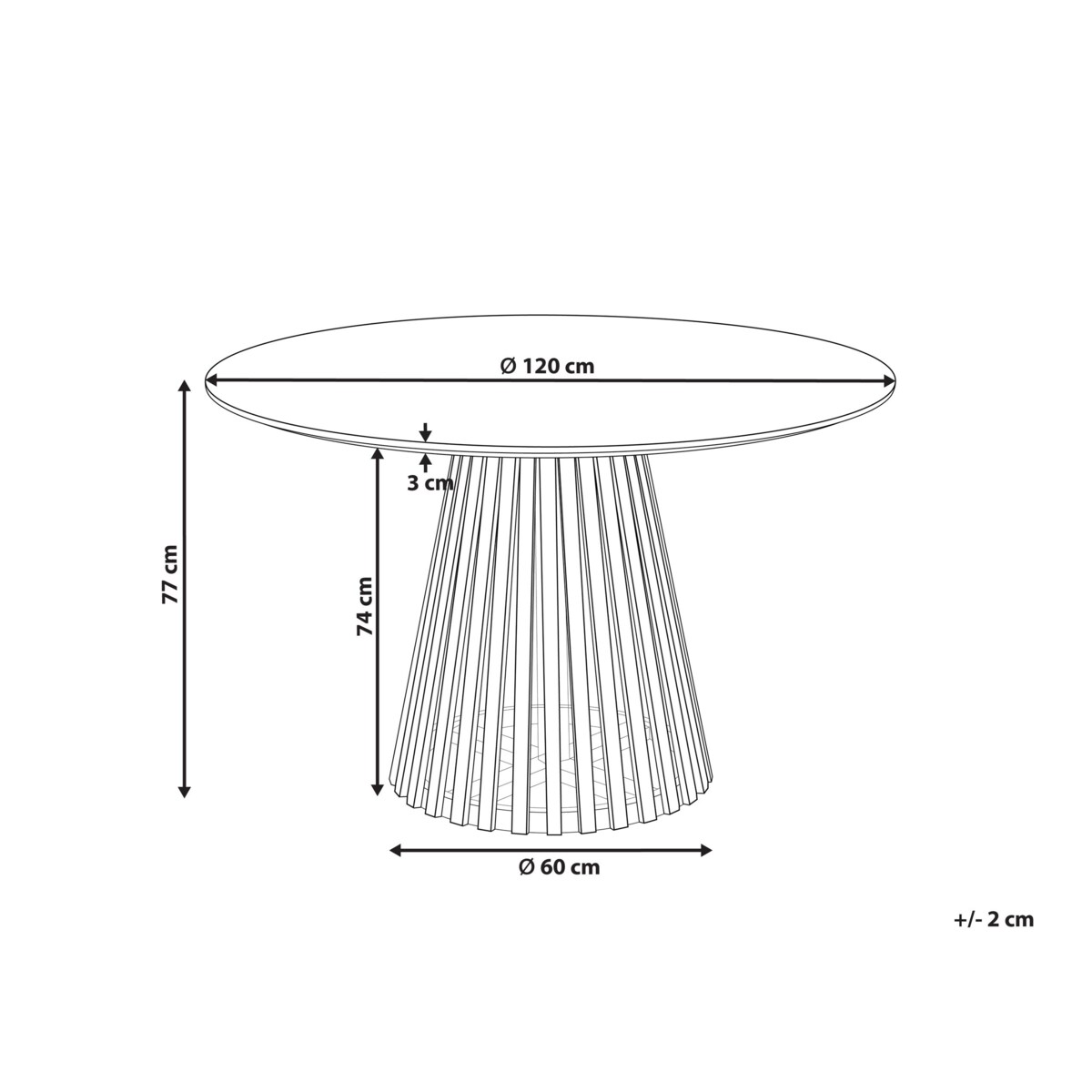 Stół do jadalni okrągły drewno akacjowe  120 cm czarny MESILLA
