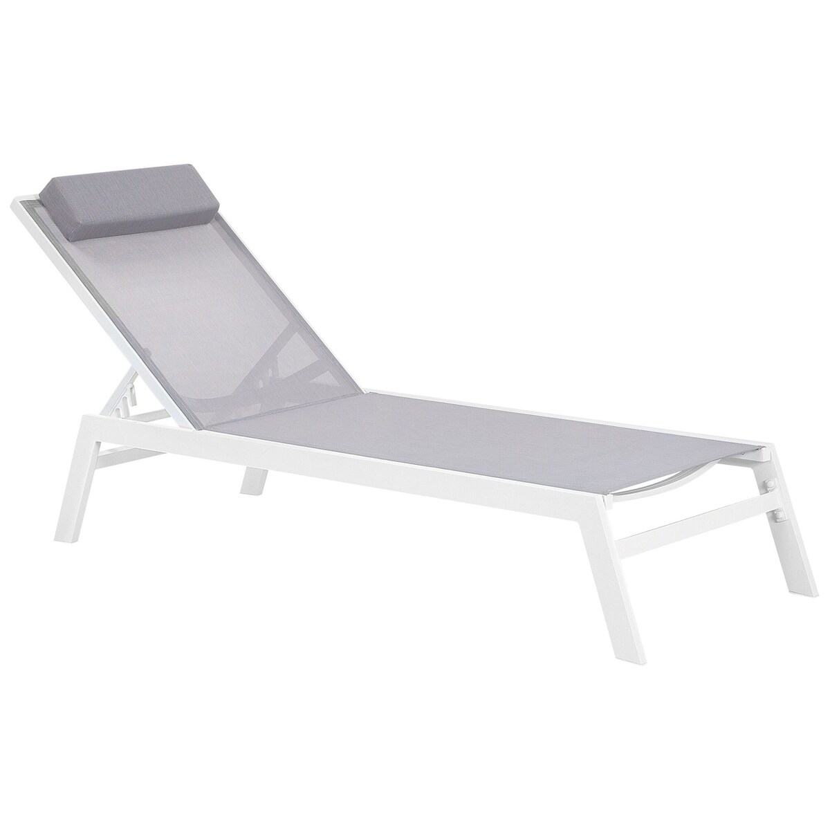 Leżak ogrodowy CATANIA Rozkładany Metal Szary