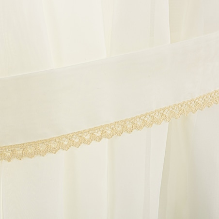 Firany z koronką Lily 2 szt. krótkie 140x170 ecru