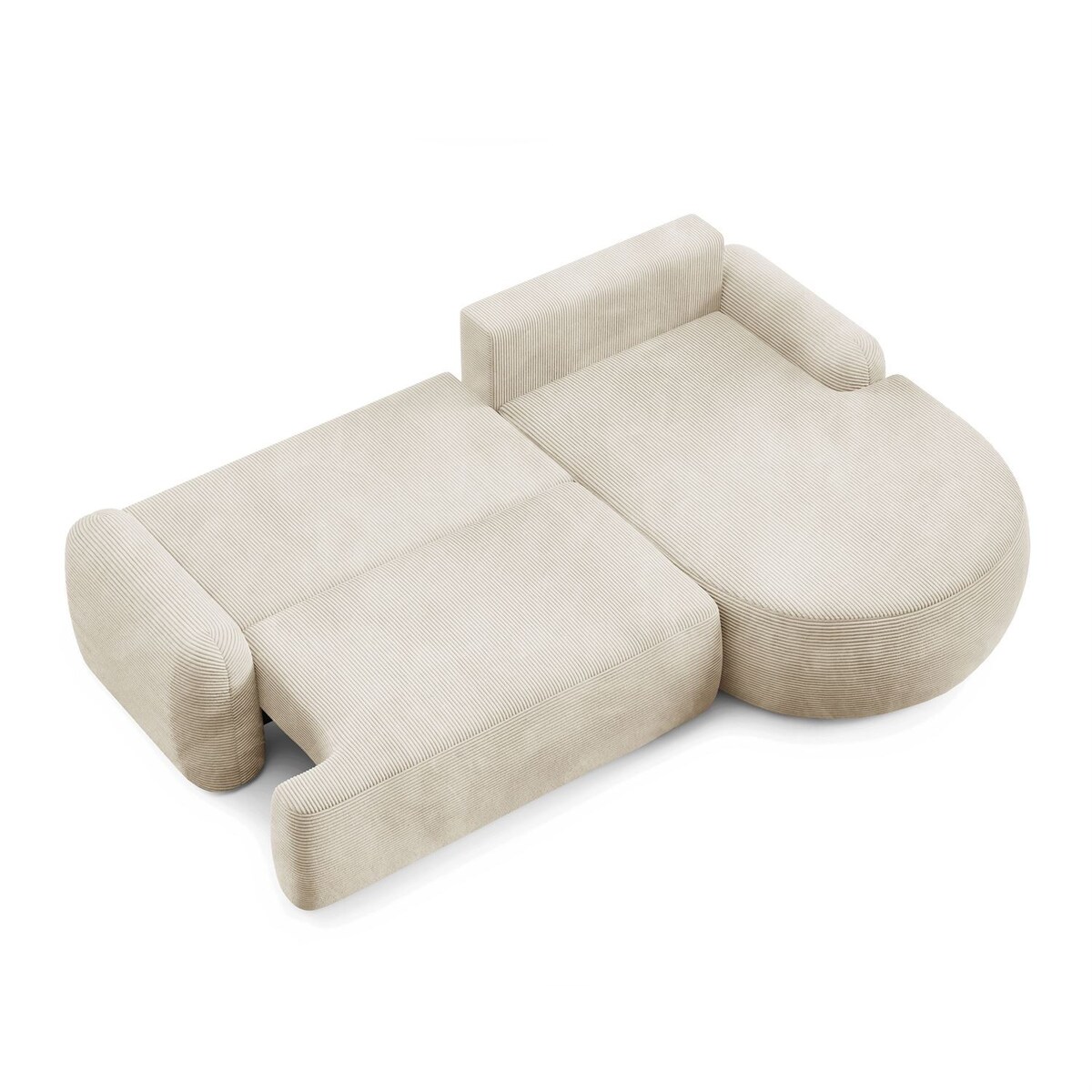 Zaokrąglony narożnik CLEO II z funkcją spania, wersja prawa, Poso 105