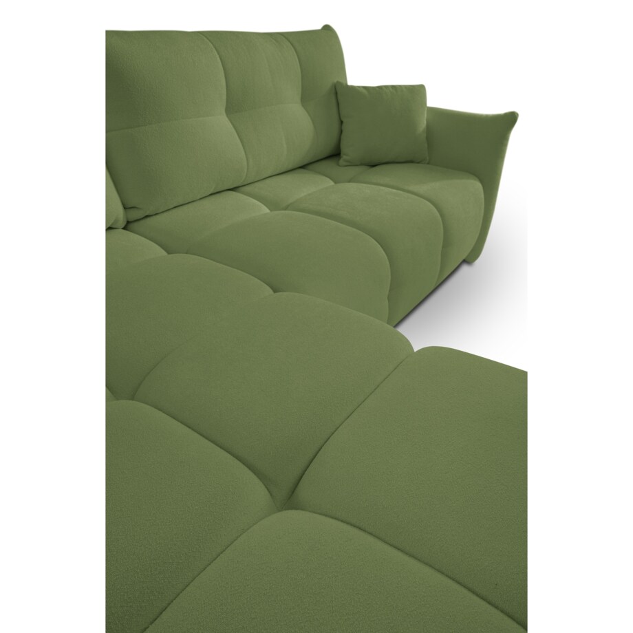 Narożnik z funkcją spania do salonu BOSE, lewostronny, zielony