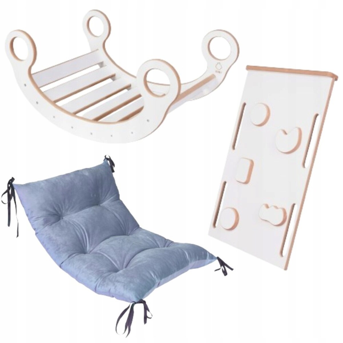 Zestaw Bujak Montessori + Ścianka + Zjeżdżalnia +Poduszka DREWNO CERTYFIKAT