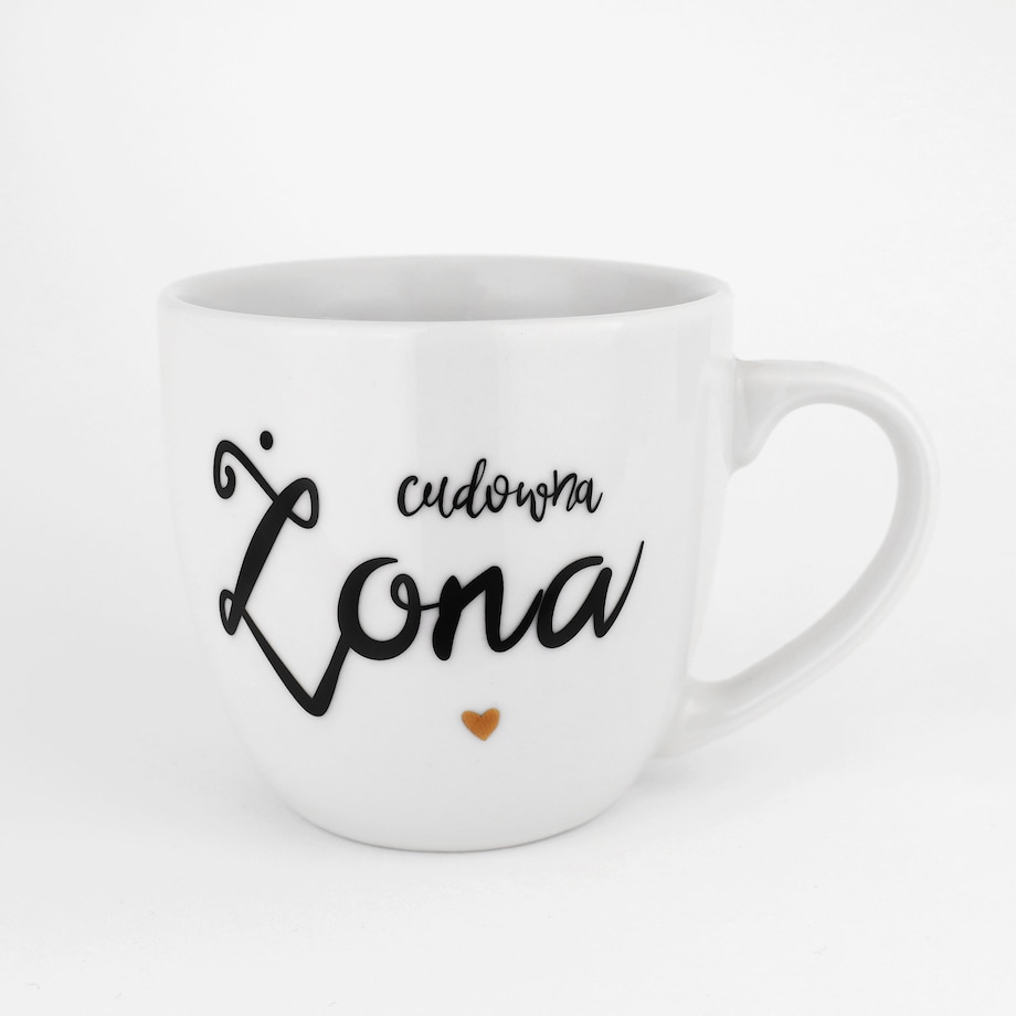 Kubek 300 ml - Cudowna żona ZŁOTE SERCE