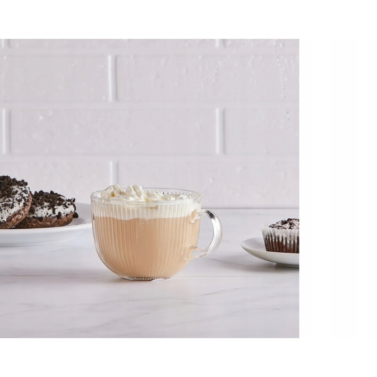 SZKLANKA KUBEK DUŻA w paski plisy 510 ml szkło filiżanka 6szt na napoje