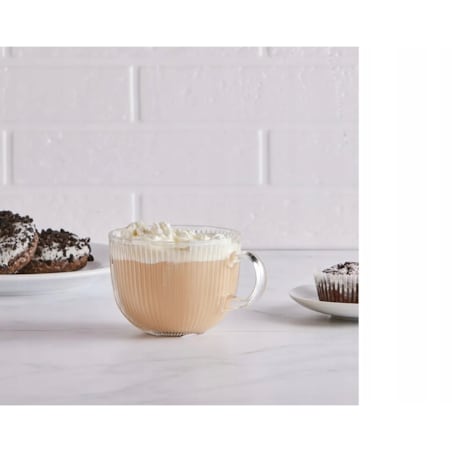 SZKLANKA KUBEK DUŻA w paski plisy 510 ml szkło filiżanka 6szt na napoje